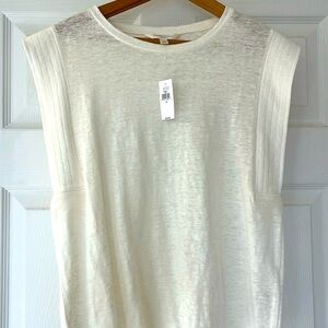 Banana Republic White Sleeveless Top with Structured Details - Size Small
